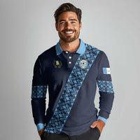 Custom Guatemala Football Long Sleeve Polo Shirt Vamos Los Chapines