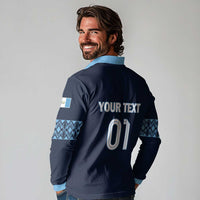 Custom Guatemala Football Long Sleeve Polo Shirt Vamos Los Chapines