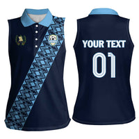 Custom Guatemala Football Women Sleeveless Polo Shirt Vamos Los Chapines