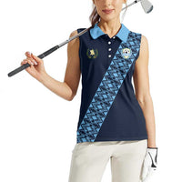 Custom Guatemala Football Women Sleeveless Polo Shirt Vamos Los Chapines