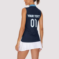 Custom Guatemala Football Women Sleeveless Polo Shirt Vamos Los Chapines