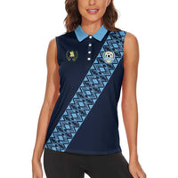 Custom Guatemala Football Women Sleeveless Polo Shirt Vamos Los Chapines
