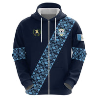 Custom Guatemala Football Zip Hoodie Vamos Los Chapines