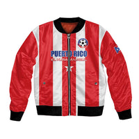 Custom Puerto Rico Football Bomber Jacket Go The Blue Hurricane