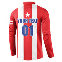 Custom Puerto Rico Football Button Sweatshirt Go The Blue Hurricane