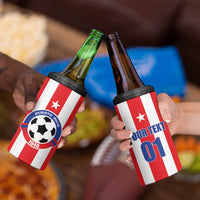 Custom Puerto Rico Football 4 in 1 Can Cooler Tumbler Go The Blue Hurricane