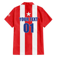 Custom Puerto Rico Football Family Matching Long Sleeve Bodycon Dress and Hawaiian Shirt Go The Blue Hurricane