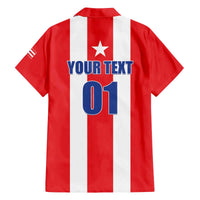 Custom Puerto Rico Football Family Matching Off The Shoulder Long Sleeve Dress and Hawaiian Shirt Go The Blue Hurricane