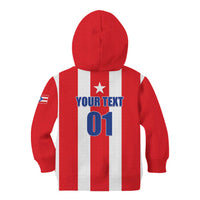 Custom Puerto Rico Football Kid Hoodie Go The Blue Hurricane