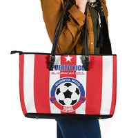 Puerto Rico Football Leather Tote Bag Go The Blue Hurricane