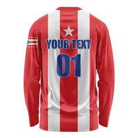 Custom Puerto Rico Football Long Sleeve Shirt Go The Blue Hurricane