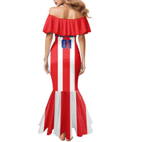 Custom Puerto Rico Football Mermaid Dress Go The Blue Hurricane