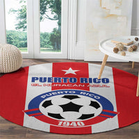 Puerto Rico Football Round Carpet Go The Blue Hurricane