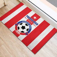 Puerto Rico Football Rubber Doormat Go The Blue Hurricane