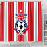 Puerto Rico Football Shower Curtain Go The Blue Hurricane