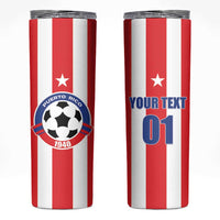 Custom Puerto Rico Football Skinny Tumbler Go The Blue Hurricane