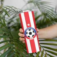 Custom Puerto Rico Football Skinny Tumbler Go The Blue Hurricane