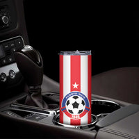 Custom Puerto Rico Football Skinny Tumbler Go The Blue Hurricane