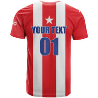 Custom Puerto Rico Football T Shirt Go The Blue Hurricane