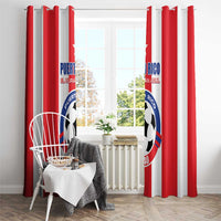 Puerto Rico Football Window Curtain Go The Blue Hurricane