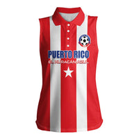 Custom Puerto Rico Football Women Sleeveless Polo Shirt Go The Blue Hurricane