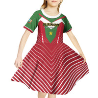 Custom Suriname Football Kid Short Sleeve Dress Go Sranankondre Fubal Pluga
