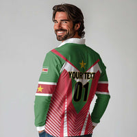 Custom Suriname Football Long Sleeve Polo Shirt Go Sranankondre Fubal Pluga