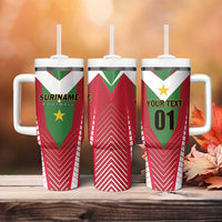 Custom Suriname Football Tumbler With Handle Go Sranankondre Fubal Pluga
