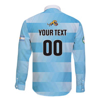 Custom Rugby Argentina Long Sleeve Button Shirt Pumitas Go Champions