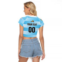 Custom Rugby Argentina Raglan Cropped T Shirt Pumitas Go Champions