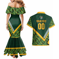 Custom Rugby South Africa Couples Matching Mermaid Dress and Hawaiian Shirt Baby Boks Go Champions