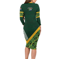 Custom Rugby South Africa Family Matching Long Sleeve Bodycon Dress and Hawaiian Shirt Baby Boks Go Champions