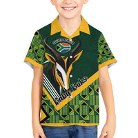 Custom Rugby South Africa Family Matching Puletasi and Hawaiian Shirt Baby Boks Go Champions
