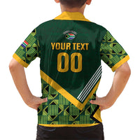 Custom Rugby South Africa Family Matching Short Sleeve Bodycon Dress and Hawaiian Shirt Baby Boks Go Champions