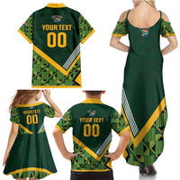 Custom Rugby South Africa Family Matching Summer Maxi Dress and Hawaiian Shirt Baby Boks Go Champions