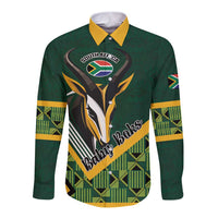 Custom Rugby South Africa Long Sleeve Button Shirt Baby Boks Go Champions