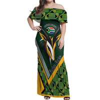Custom Rugby South Africa Off Shoulder Maxi Dress Baby Boks Go Champions