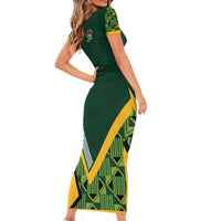 Custom Rugby South Africa Short Sleeve Bodycon Dress Baby Boks Go Champions