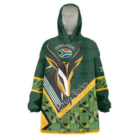Custom Rugby South Africa Wearable Blanket Hoodie Baby Boks Go Champions
