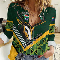 Custom Rugby South Africa Women Casual Shirt Baby Boks Go Champions