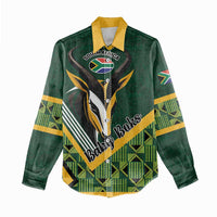Custom Rugby South Africa Women Casual Shirt Baby Boks Go Champions