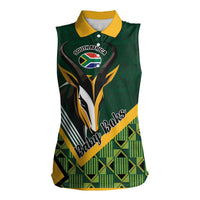 Custom Rugby South Africa Women Sleeveless Polo Shirt Baby Boks Go Champions