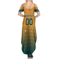 Custom Rugby Australia Family Matching Summer Maxi Dress and Hawaiian Shirt Junior Wallabies Go Champions