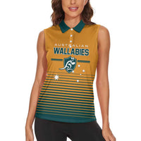 Custom Rugby Australia Women Sleeveless Polo Shirt Junior Wallabies Go Champions