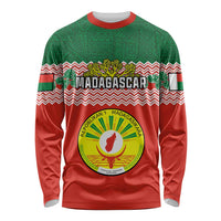 Personalised Madagascar Long Sleeve Shirt Madagasikara Seal Baobab African Pattern LT01