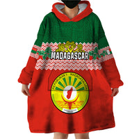 Personalised Madagascar Wearable Blanket Hoodie Madagasikara Seal Baobab African Pattern - Wonder Print Shop