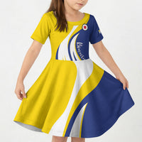 Personalized Boneiru Flag Stylized Kid Short Sleeve Dress