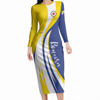 Personalized Boneiru Flag Stylized Long Sleeve Bodycon Dress