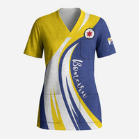 Personalized Boneiru Flag Stylized Scrub Top