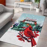 Cardinal Christmas Area Rug Snowflake Xmas Tree - Wonder Print Shop